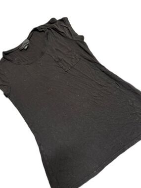attention Black Short Sleeve Pocket Tee